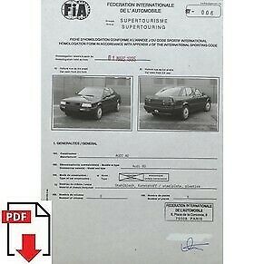1995 Audi 80 FIA homologation form PDF download